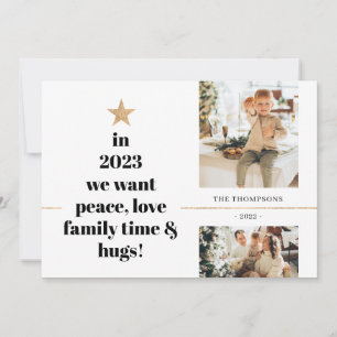 Cartes Pour Fêtes Annuelles Amour de paix minimaliste et enfin accolades Multi
