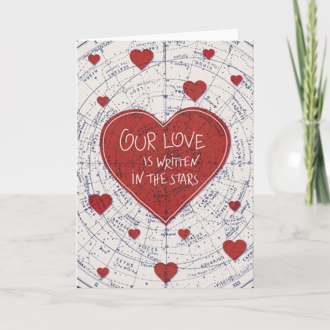 Cartes Pour Fêtes Annuelles Amour écrit dans les étoiles (Devant)