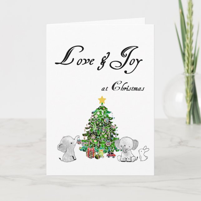Cartes Pour Fêtes Annuelles Amour et joie à Noël - CARD (Devant)