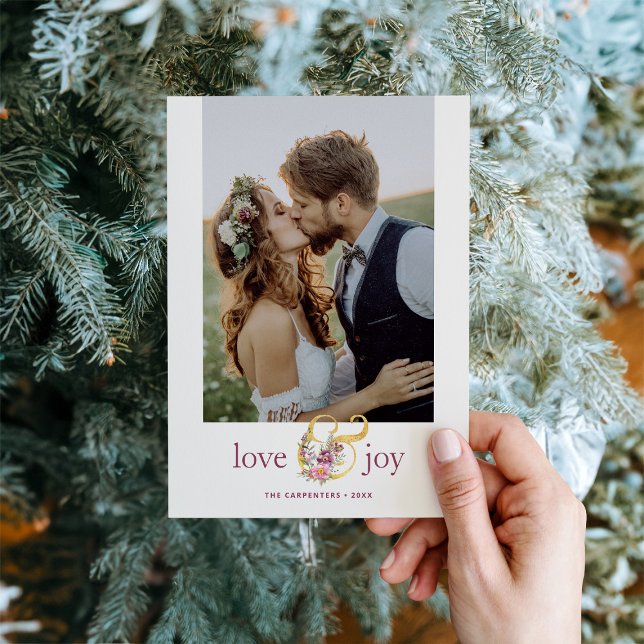 Cartes Pour Fêtes Annuelles Amour et joie Ampersand Photo simple (Créateur téléchargé)