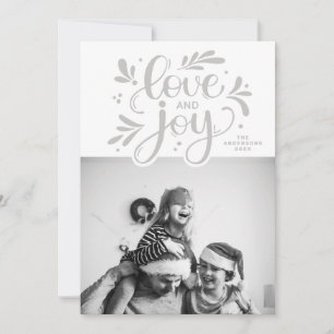 Cartes Pour Fêtes Annuelles Amour et joie. Noël script calligraphie hiver