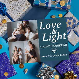 Cartes Pour Fêtes Annuelles Amour et lumière Hanoukka famille photo collage