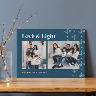 Cartes Pour Fêtes Annuelles Amour et lumière Les flocons de neige modernes H