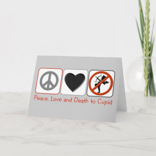 Cartes Pour Fêtes Annuelles Amour et mort de paix au cupidon