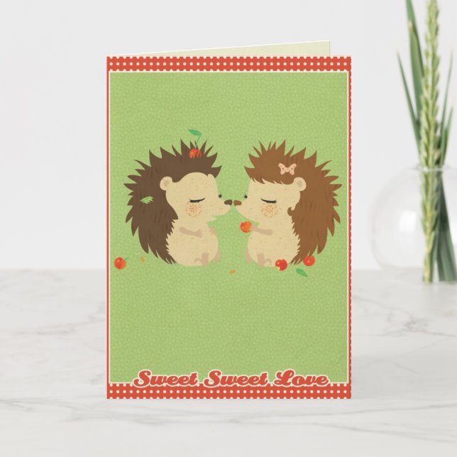 Cartes Pour Fêtes Annuelles Amour GreetingCard de hérisson (Devant)