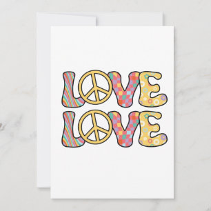 Cartes Pour Fêtes Annuelles Amour hippie rétro