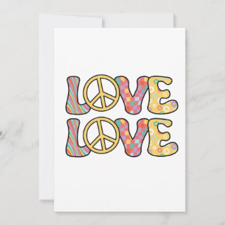 Cartes Pour Fêtes Annuelles Amour hippie rétro