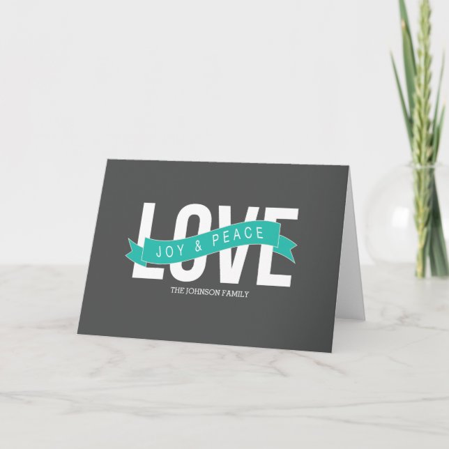 Cartes Pour Fêtes Annuelles amour, joie et paix (Devant)