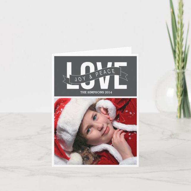 Cartes Pour Fêtes Annuelles Amour, Joie & Paix (Devant)