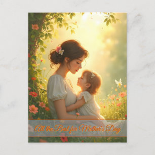 Cartes Pour Fêtes Annuelles Amour maternel tendre dans la lumière florissante