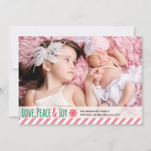 Cartes Pour Fêtes Annuelles Amour Paix Joie Salutation photo de vacances