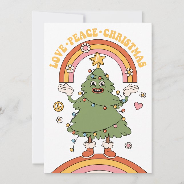 Cartes Pour Fêtes Annuelles Amour, Paix, Noël - Un Super Vacances (Devant)