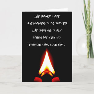 Cartes Pour Fêtes Annuelles Amour perdu et trouvé Inséparable Feu