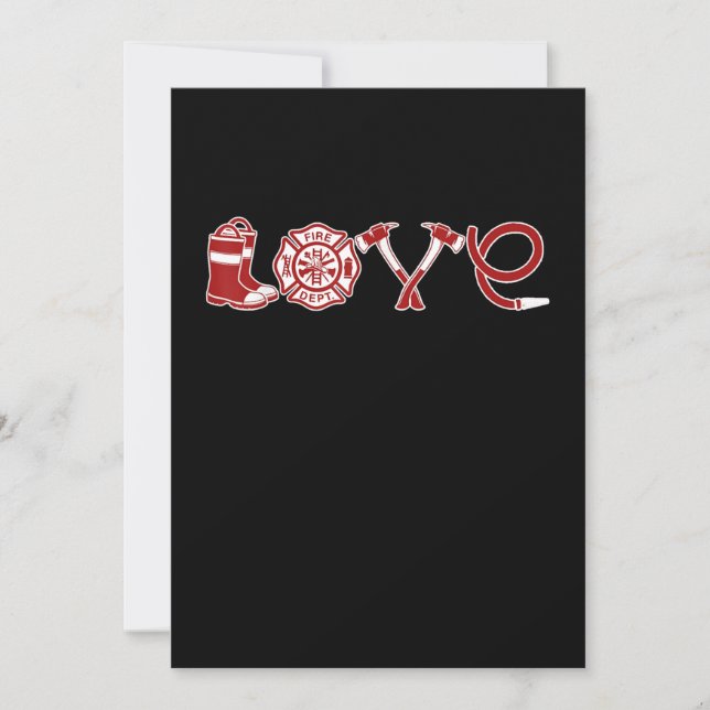 Cartes Pour Fêtes Annuelles Amour Pompier Valentines Jour | Femme de pompier (Devant)