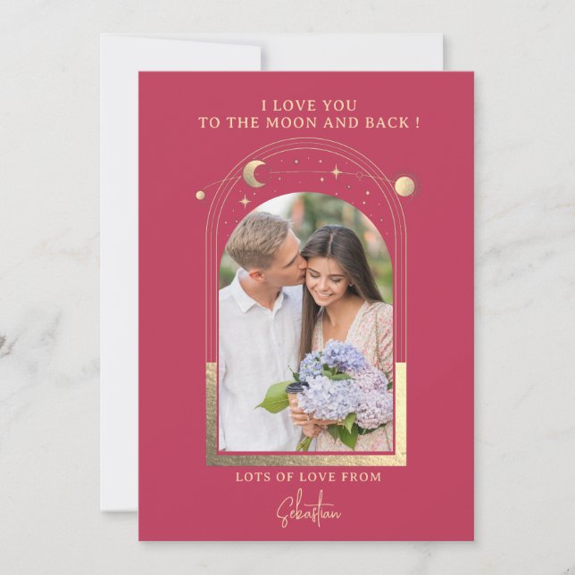 Cartes Pour Fêtes Annuelles Amour pour toi jusqu'à la Lune Photo Céleste Magen (Devant)