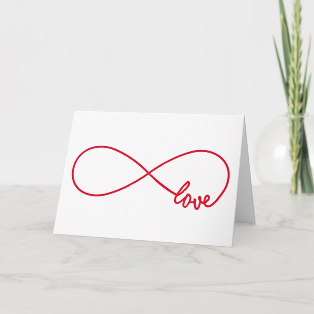 Cartes Pour Fêtes Annuelles Amour pour toujours, signe rouge infini, amour san (Devant)
