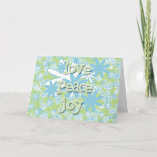 Cartes Pour Fêtes Annuelles Amour Rétro, Paix, Joie