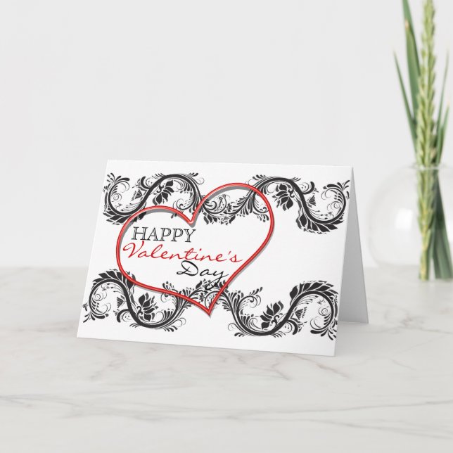 Cartes Pour Fêtes Annuelles Amour romantique de coeur de "heureuse (Devant)