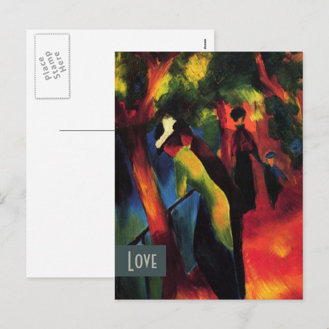 Cartes Pour Fêtes Annuelles Amour. Saint-Valentin aux beaux-arts (Devant / Derrière)