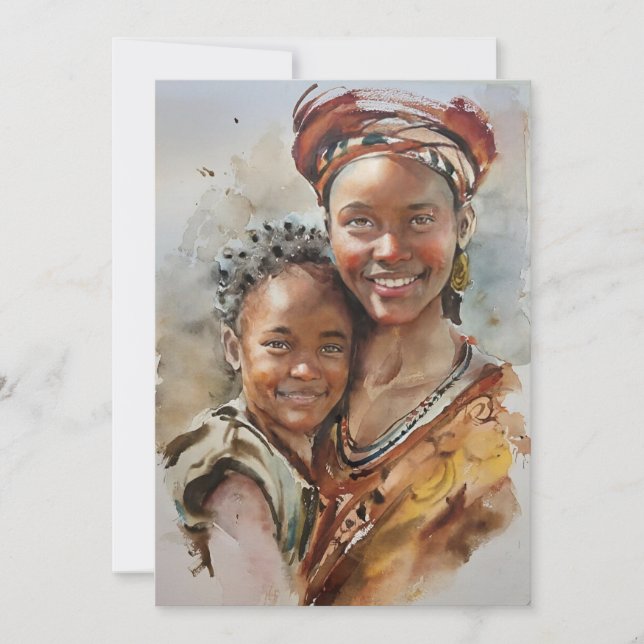 Cartes Pour Fêtes Annuelles Amour Sisterly Dans Les Aquarelles (Devant)