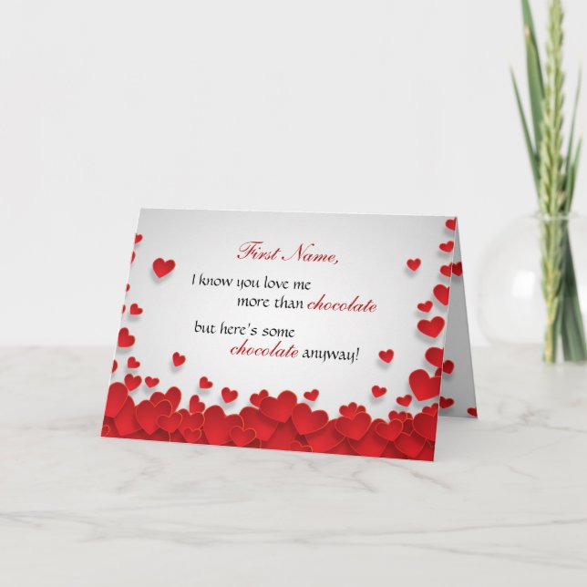 Cartes Pour Fêtes Annuelles Amoureux de chocolat drôle pour la Saint-Valentin (Devant)