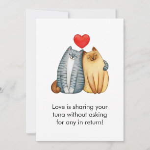 Cartes Pour Fêtes Annuelles Amoureux de couple de chats Mignon Drôle Joyeuse S