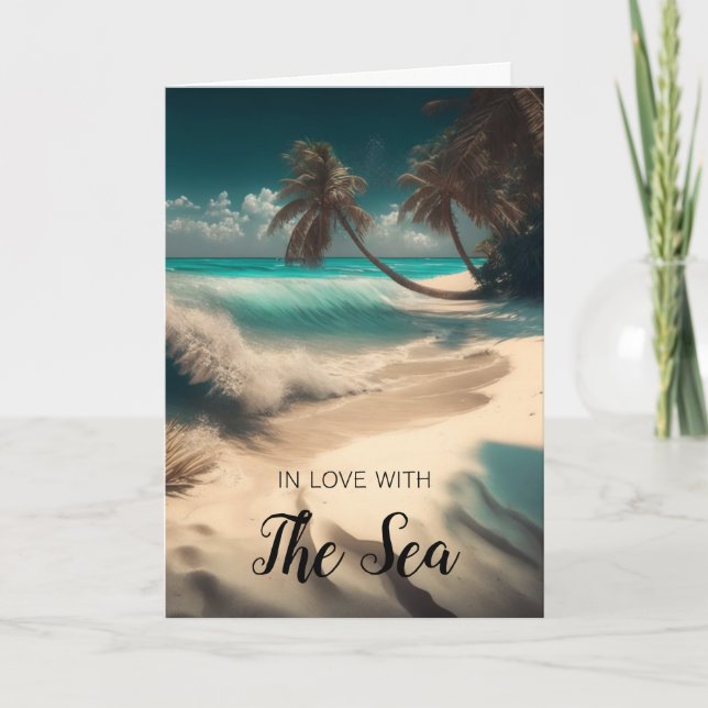 Cartes Pour Fêtes Annuelles Amoureux de la mer | Art tropical (Devant)