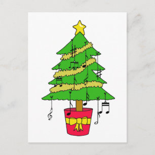 Cartes Pour Fêtes Annuelles Amoureux de la musique Joyeux arbre de Noël