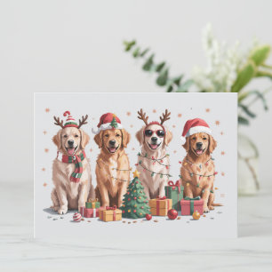 Cartes Pour Fêtes Annuelles Amoureux de Noël Retriever doré Maman de chien Xma