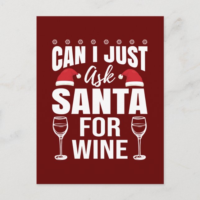 Cartes Pour Fêtes Annuelles amoureux de vin de Noël (Devant)
