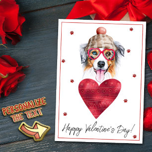 Cartes Pour Fêtes Annuelles Amoureux des chiens berger australien Valentine Ca