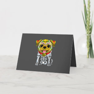 Cartes Pour Fêtes Annuelles Amoureux des chiens   Halloween drôle avec crâne d