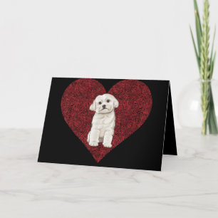 Cartes Pour Fêtes Annuelles Amoureux des chiens Love Heart Fingerprint Malte