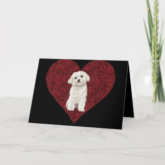 Cartes Pour Fêtes Annuelles Amoureux des chiens | Love Heart Fingerprint Malte