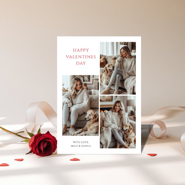 Cartes Pour Fêtes Annuelles Amoureux des chiens minimaliste Valentines Jour Ca (Créateur téléchargé)