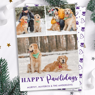 Cartes Pour Fêtes Annuelles Amoureux des chiens photo Pet 3 Personnalisé Joyeu