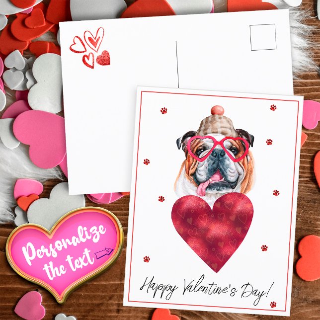 Cartes Pour Fêtes Annuelles Amoureux des chiens Valentine Cadeau Français Bull (Créateur téléchargé)