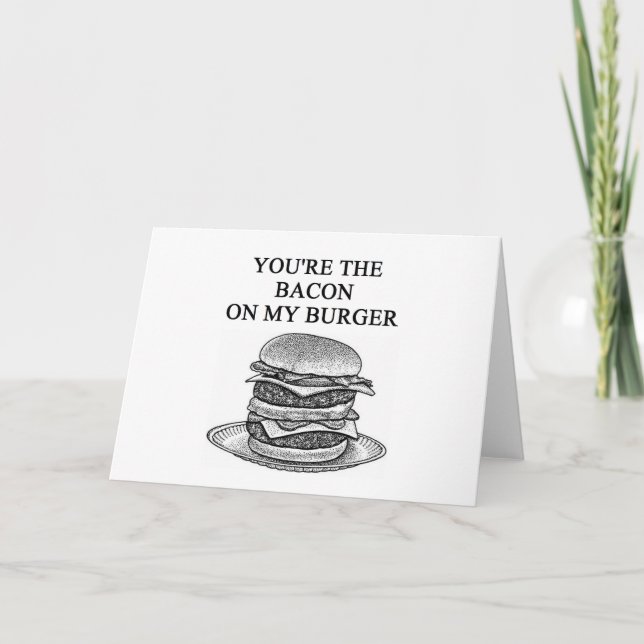 Cartes Pour Fêtes Annuelles amoureux du cheesenurger au bacon (Devant)