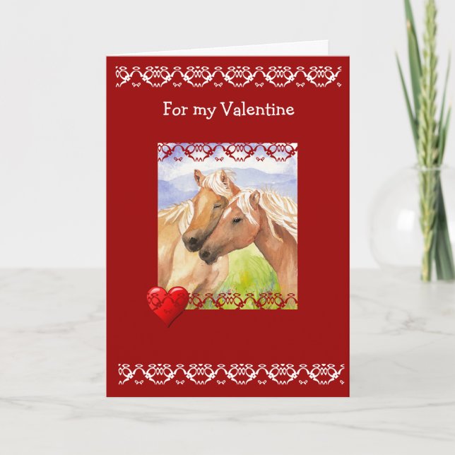 Cartes Pour Fêtes Annuelles Amoureux du cheval de la Saint Valentin (Devant)