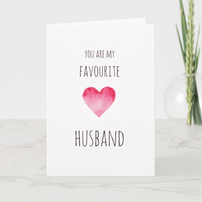 Cartes Pour Fêtes Annuelles Amoureux mari préféré Valentines (Devant)