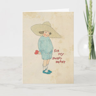 Cartes Pour Fêtes Annuelles Amoureux mignon de coeur d'enfant de