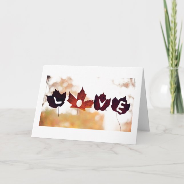 CARTES POUR FÊTES ANNUELLES *****AMOUREZ-VOUS****** DITES-LE EN FEUILLE À TOUT (Devant)