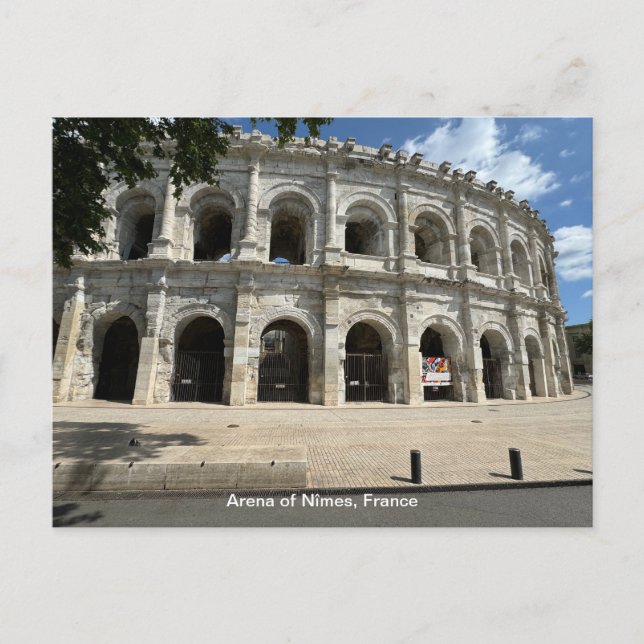 Cartes Pour Fêtes Annuelles Amphithéâtre romain, Nîmes, France sur un (Devant)