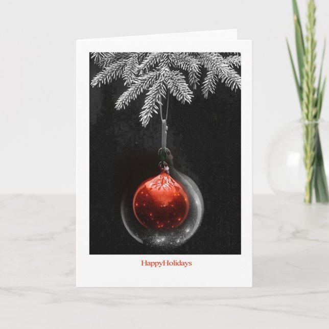 Cartes Pour Fêtes Annuelles ampoule rouge (Devant)