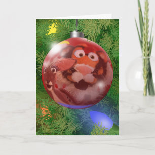 Cartes Pour Fêtes Annuelles Ampoule tigre et mousedeer
