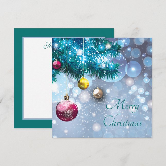 Cartes Pour Fêtes Annuelles ampoules de Noël festives ajouter un sentiment (Devant / Derrière)
