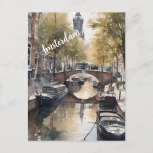Cartes Pour Fêtes Annuelles Amsterdam aquarelle