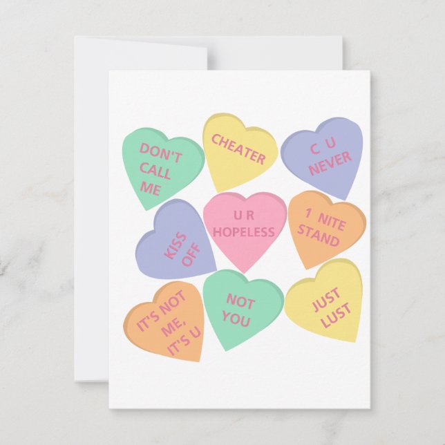 Cartes Pour Fêtes Annuelles Amusant coeur de conversation de la Saint Valentin (Devant)