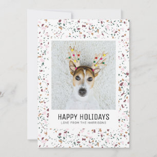 Cartes Pour Fêtes Annuelles Amusant Coloré Terrazzo Motif Animaux de compagnie