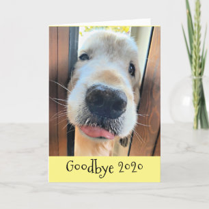 Cartes Pour Fêtes Annuelles Amusant Golden Retriever au revoir 2020 Nouvel An